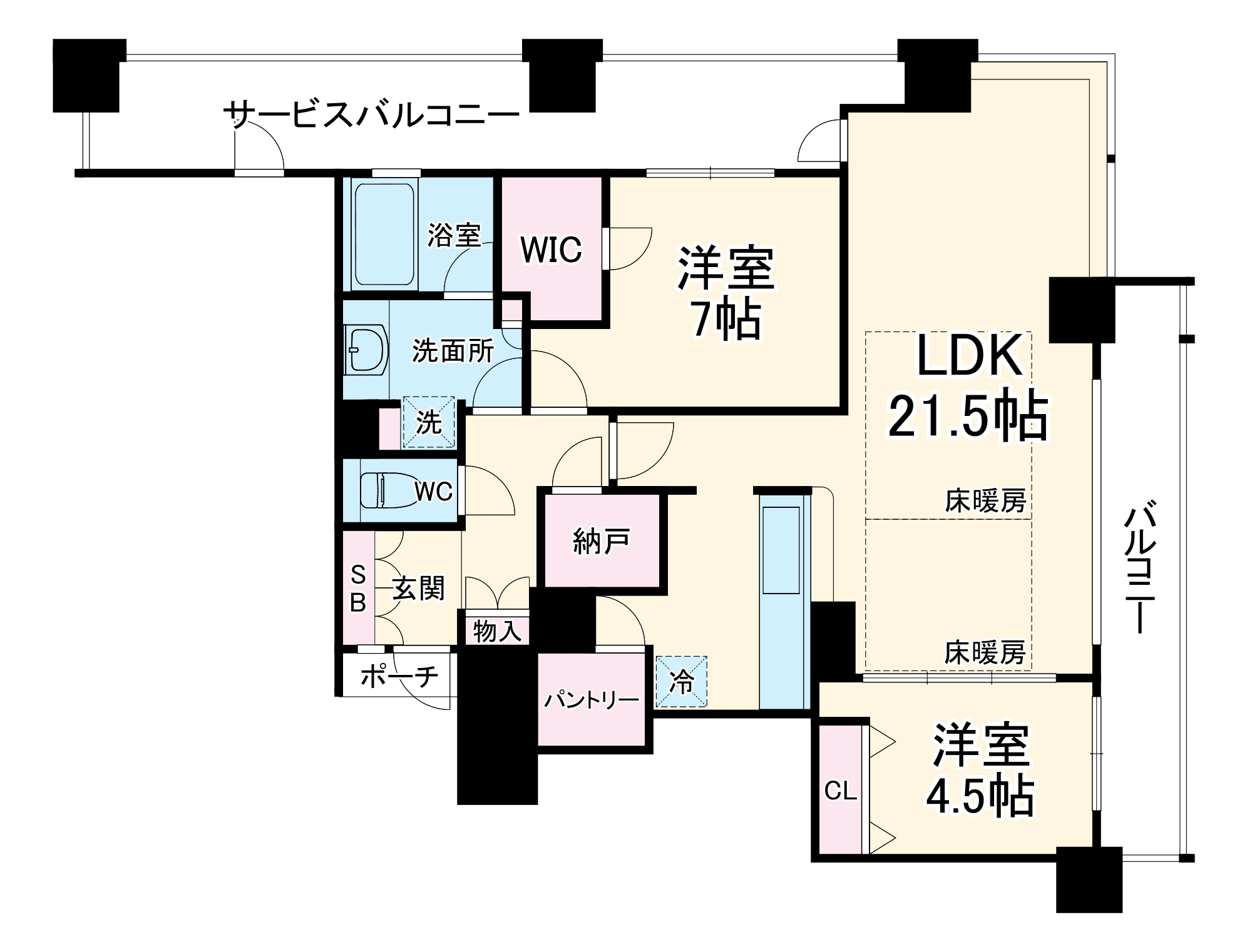 シティタワー堀江の間取り