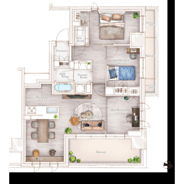 ウエリス瑞穂公園の間取り