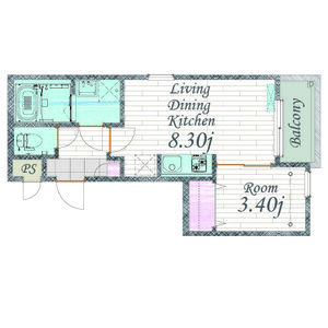 Cherim 本陣十王町Ⅱ Northの間取り