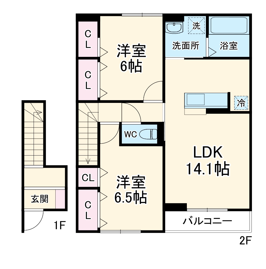 オリエンタルドエルⅠの間取り