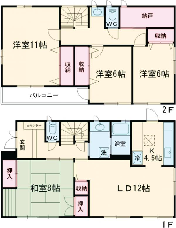 朝日町戸建の間取り