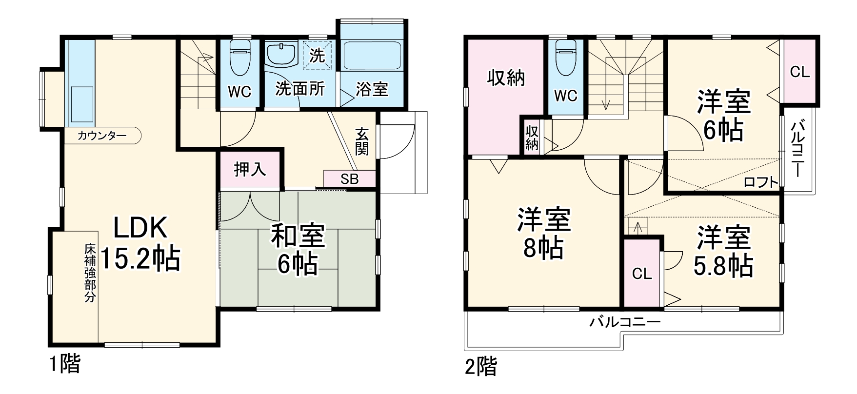 下作延戸建の間取り