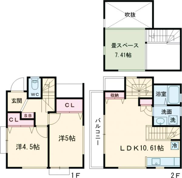 朝日町4丁目戸建の間取り