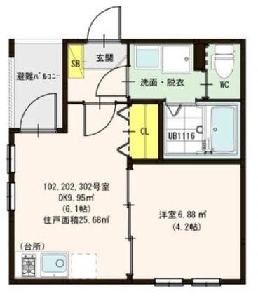 ハーモニーテラス高道町Ⅵの間取り