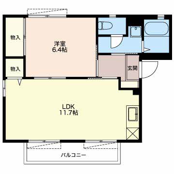 アイムアサヒBの間取り