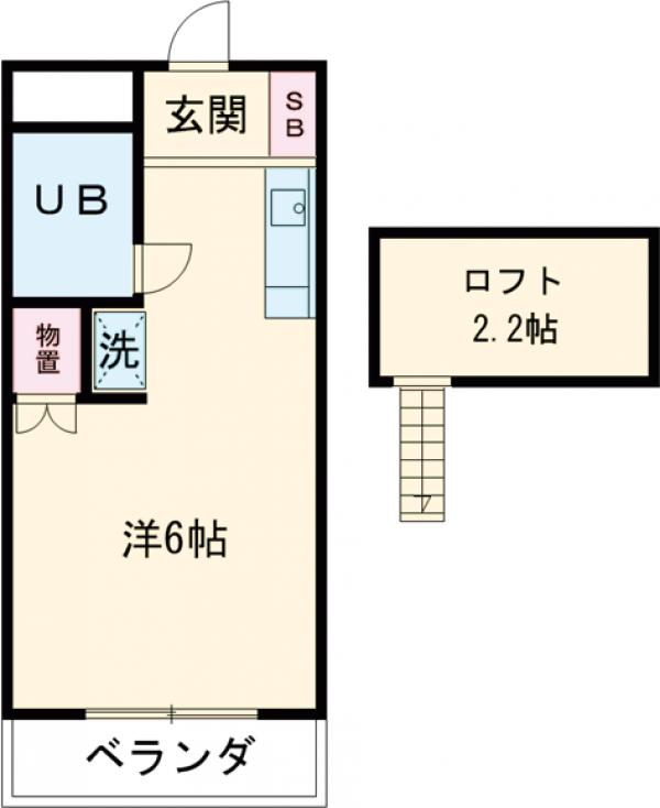 矢野口の完工年月(1991年10月)築の賃貸アパートの間取り