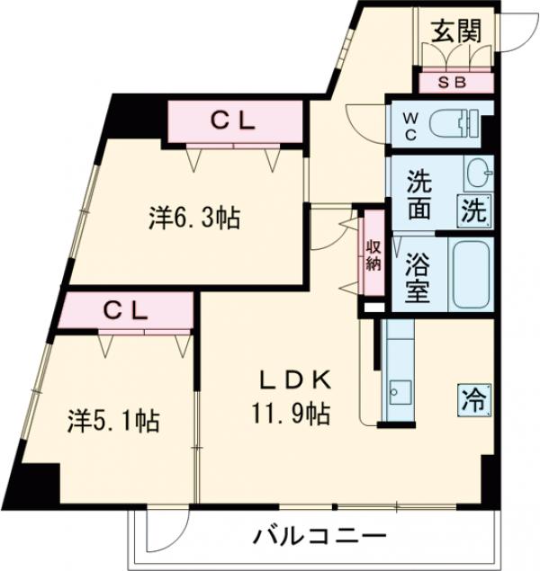 氷川台レジデンス・301号室の間取り