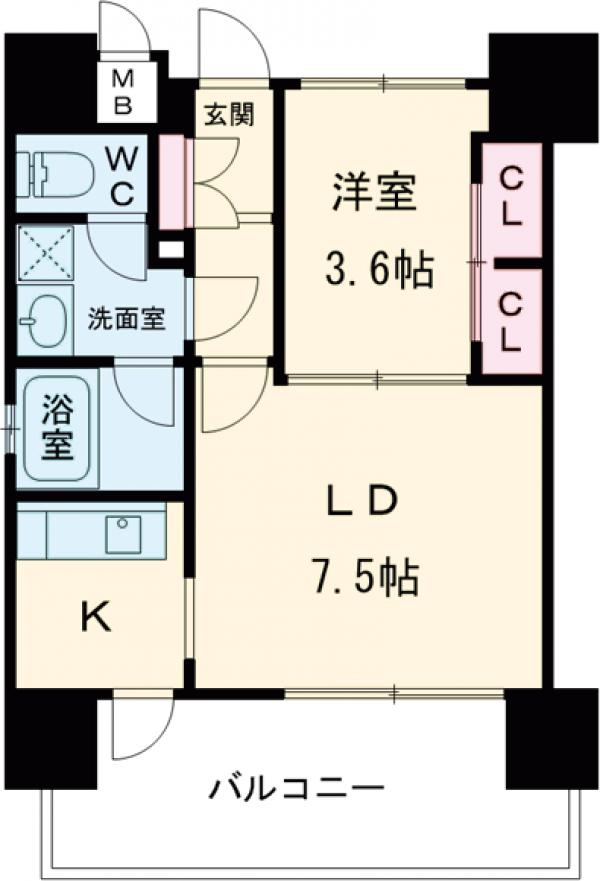 リアン・シエルブルー東公園の間取り