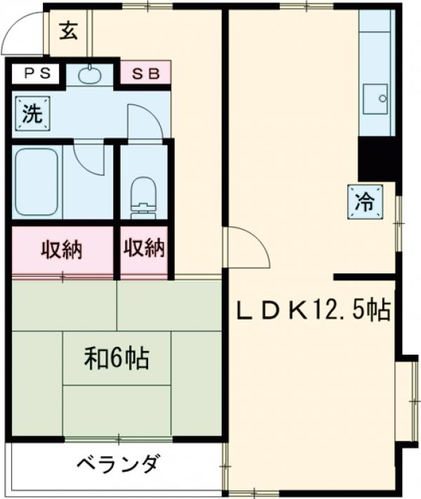 浜田山の完工年月(1989年2月)築の賃貸マンションの間取り