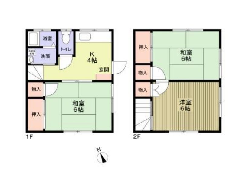 肥沼連棟貸家の間取り