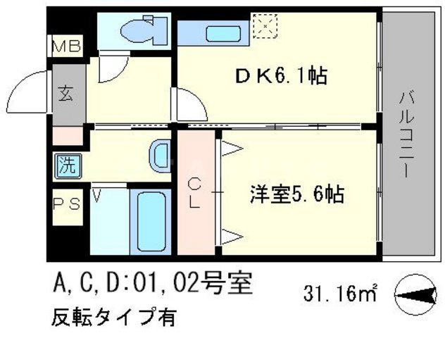ヴェルメゾン御所西の間取り