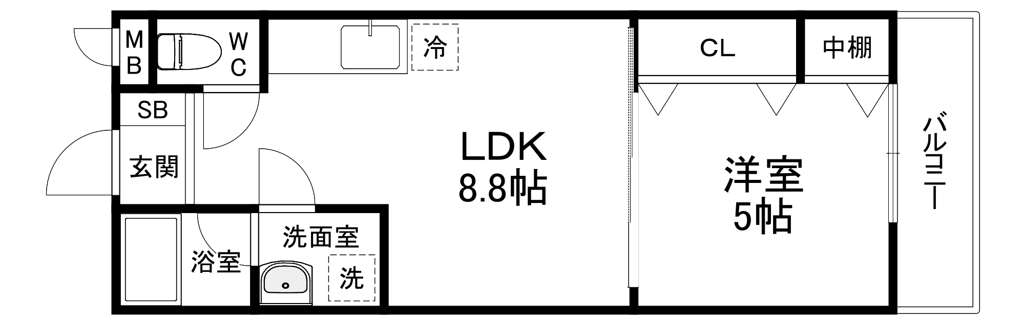 フジパレス谷町B棟の間取り