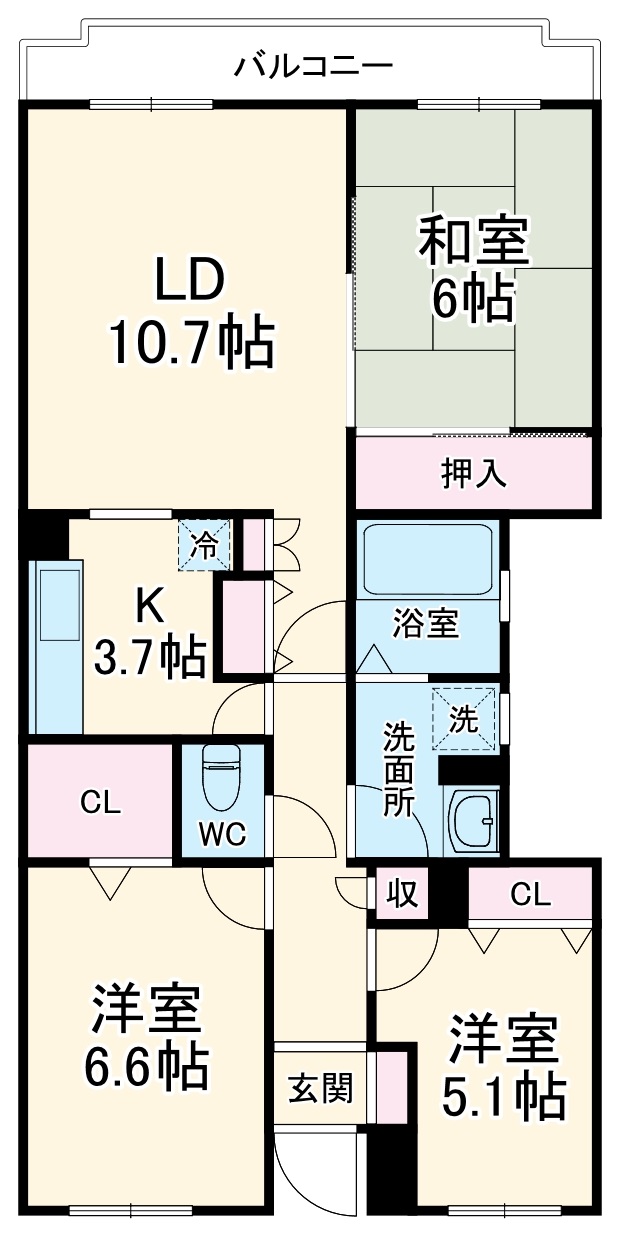 ビューパレー船橋三番街の間取り