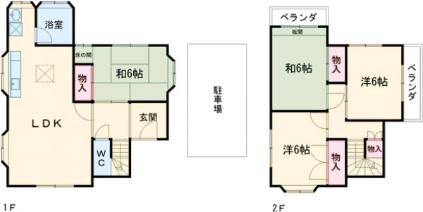 芦部町戸建ての間取り