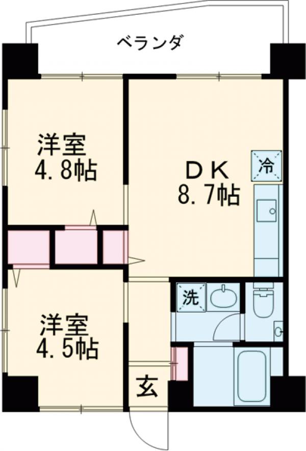 401号室の間取り
