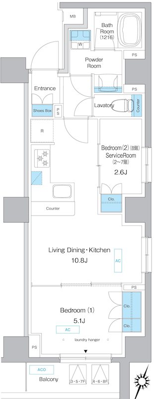 プレディアコート板橋の間取り