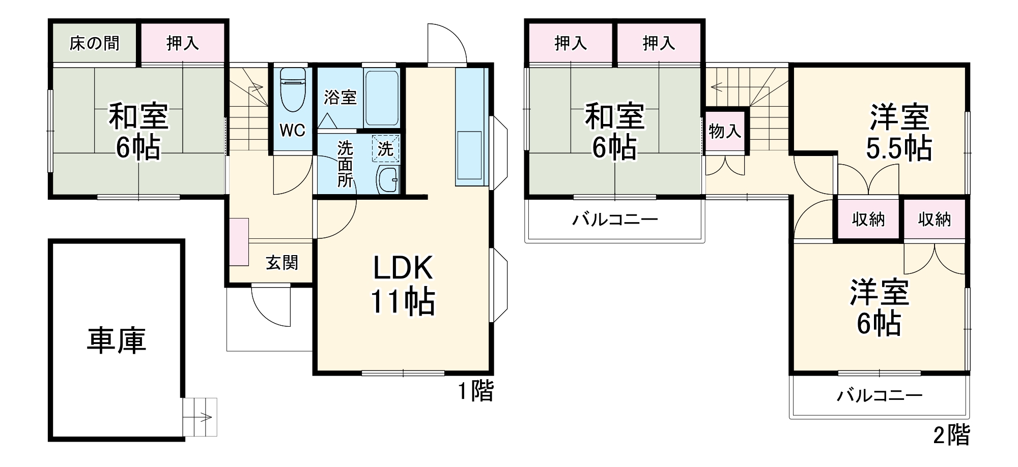 橋本貸家の間取り