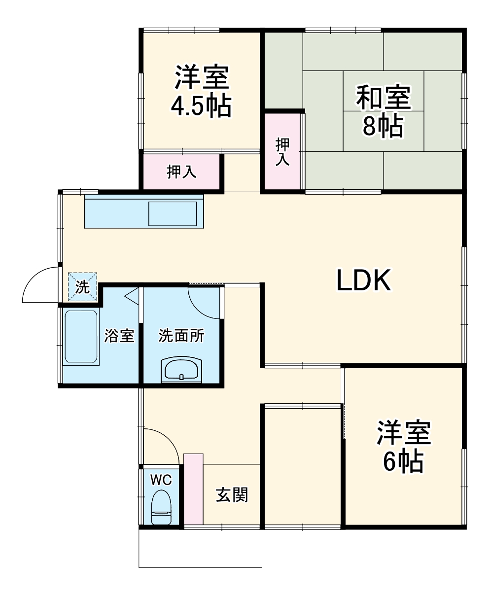 安松町貸家の間取り