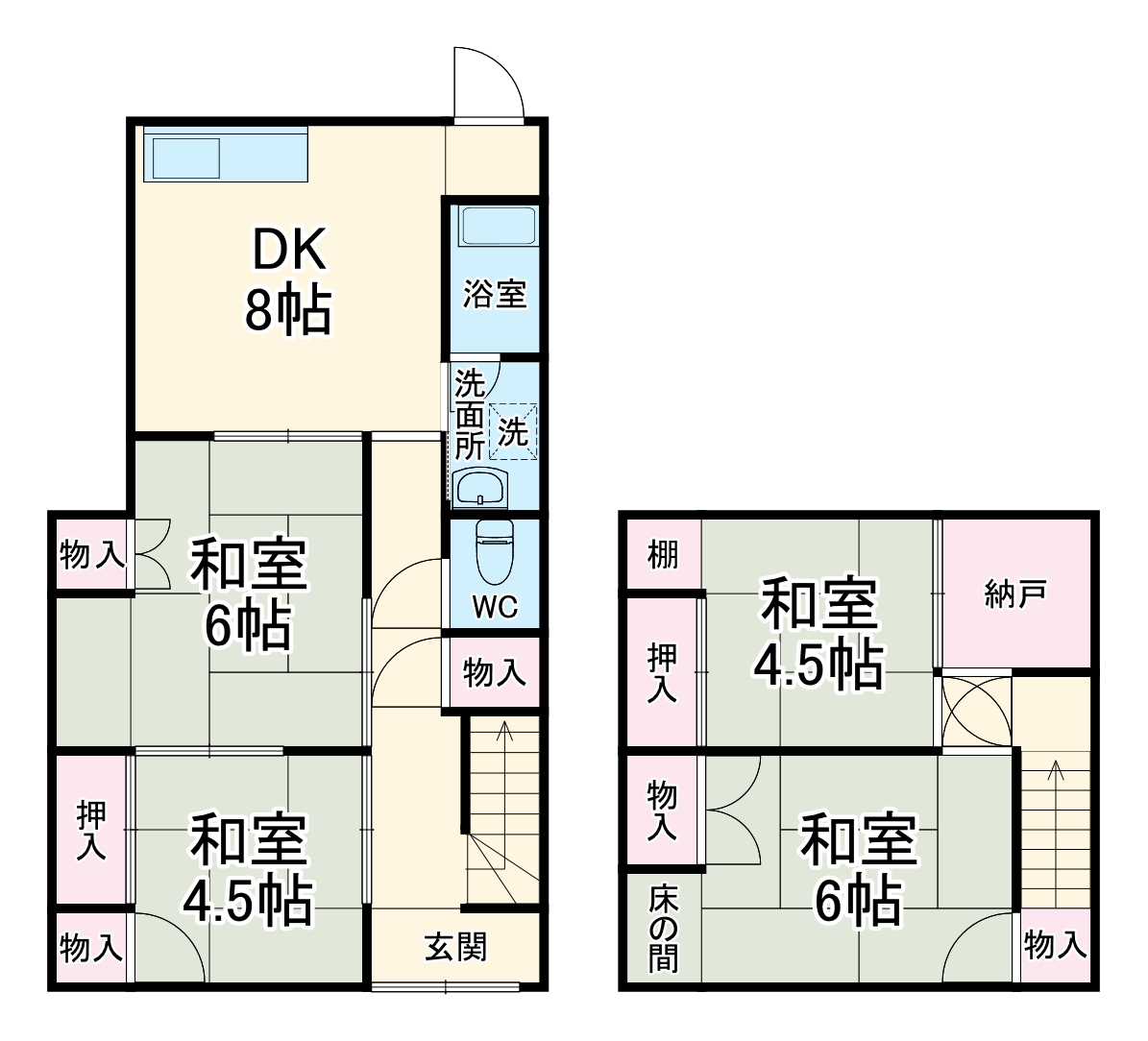 瀧脇様貸家の間取り