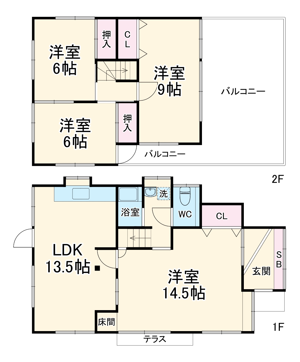 大谷本郷貸戸建の間取り