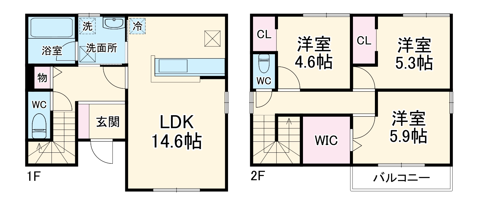 大野町2丁目戸建貸家 Eの間取り