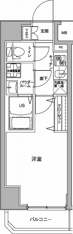 ジェノヴィア川崎駅グリーンヴェールの間取り