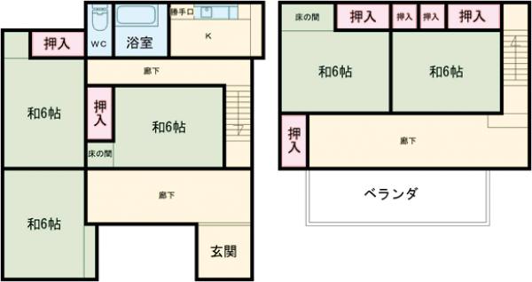 茂木町戸建(2階建て)の間取り
