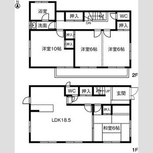 林島町・長縄一戸建の間取り