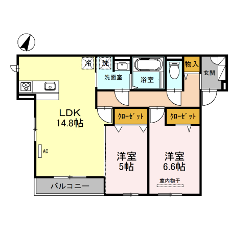 Mauve上中条の間取り