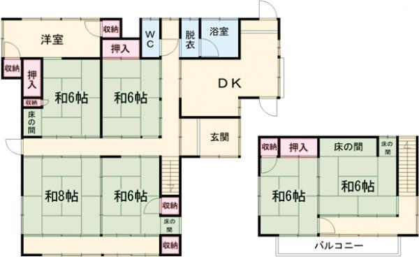 日ノ出町戸建ての間取り