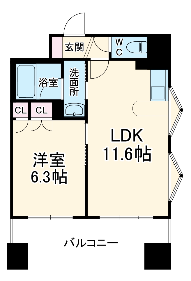 エスティメゾン静岡鷹匠の間取り