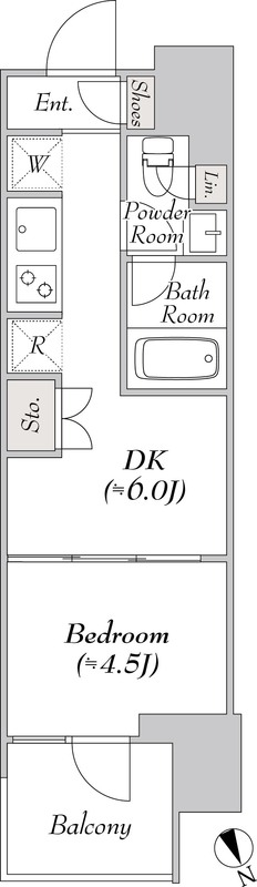 ウエリスアーバン水天宮前・301号室の間取り
