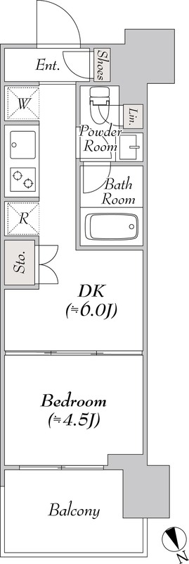 ウエリスアーバン水天宮前・515号室の間取り