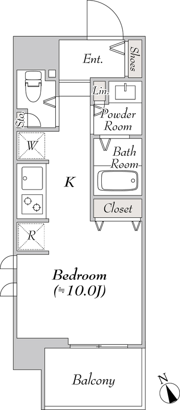 ウエリスアーバン水天宮前・938号室の間取り