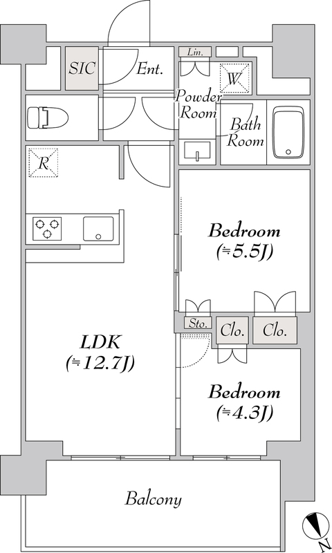 ウエリスアーバン水天宮前・1201号室の間取り