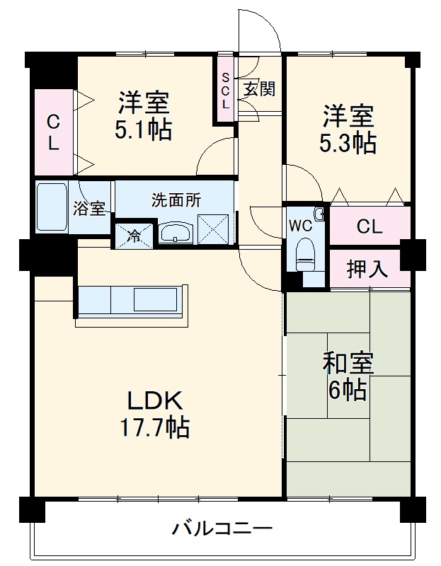 シャーウッド明徳公園の間取り