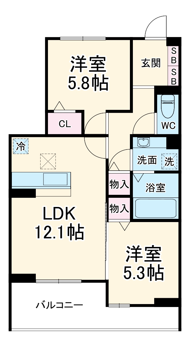 (仮)D-ROOM八幡町の間取り