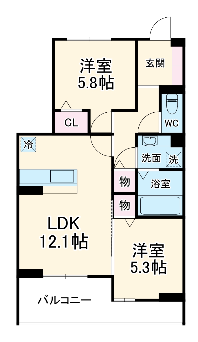 (仮)D-ROOM八幡町の間取り
