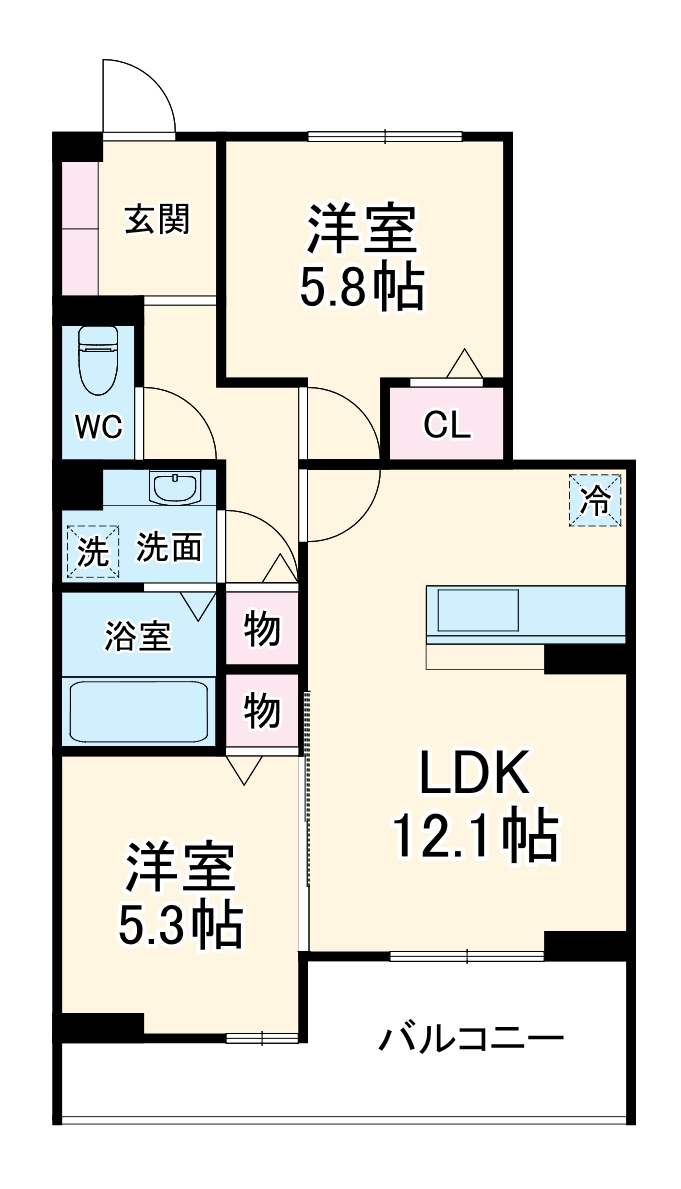 (仮)D-ROOM八幡町の間取り