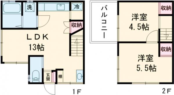 太秦蜂岡町貸家の間取り