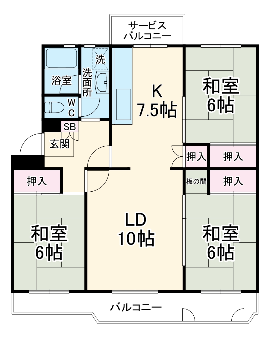 吹上団地8-2の間取り