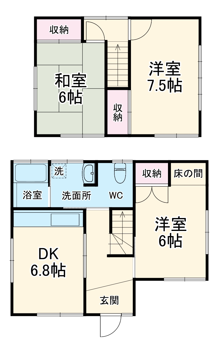 El viento 寺脇町 戸建て賃貸の間取り