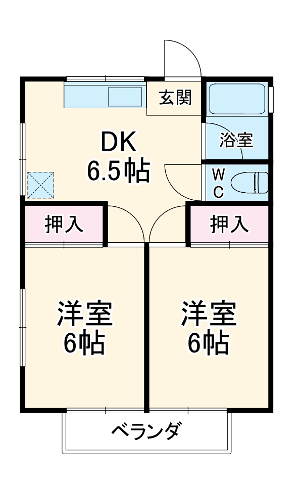 平成ハイツ10号棟の間取り