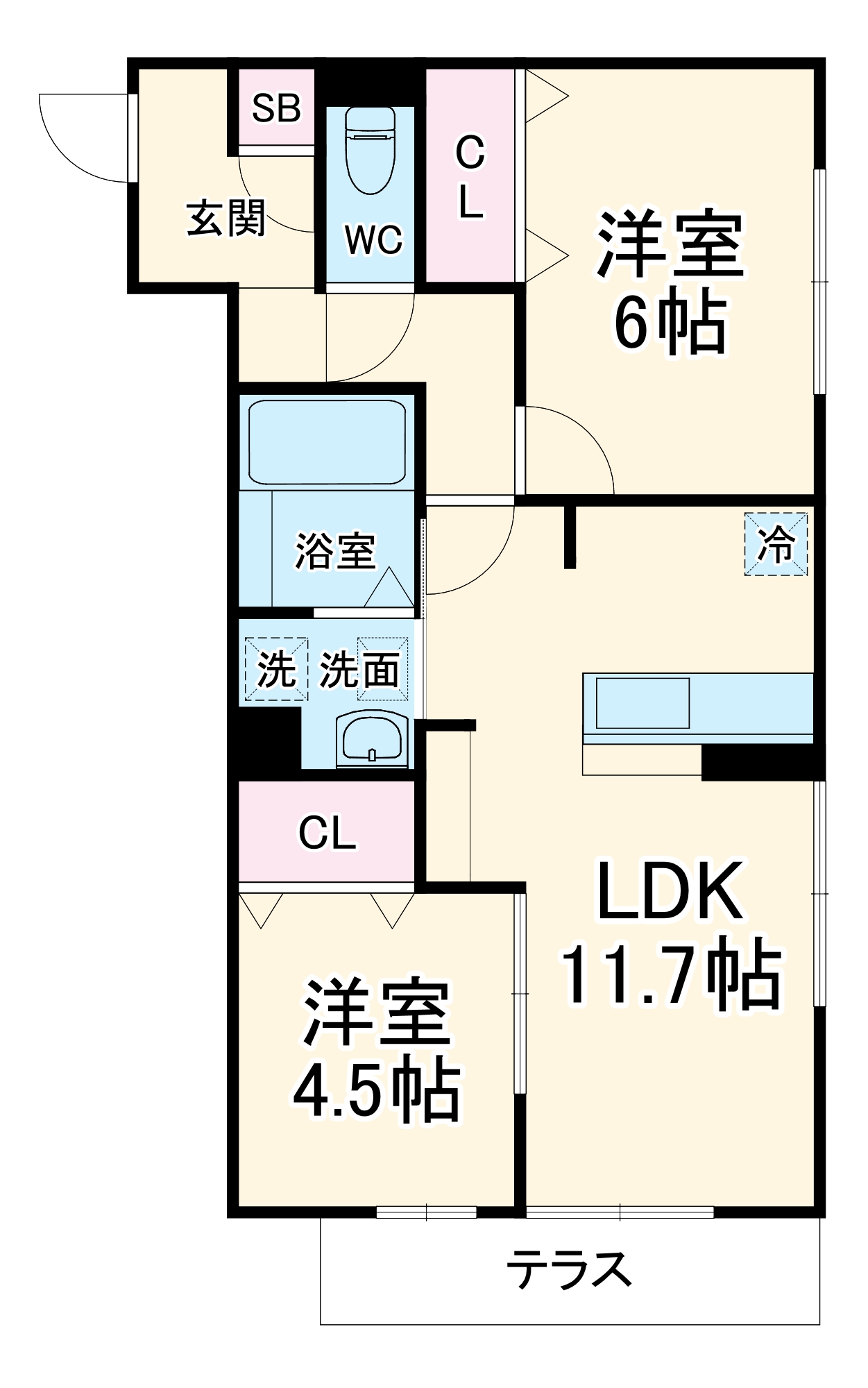 Flat Comfy 豊中の間取り
