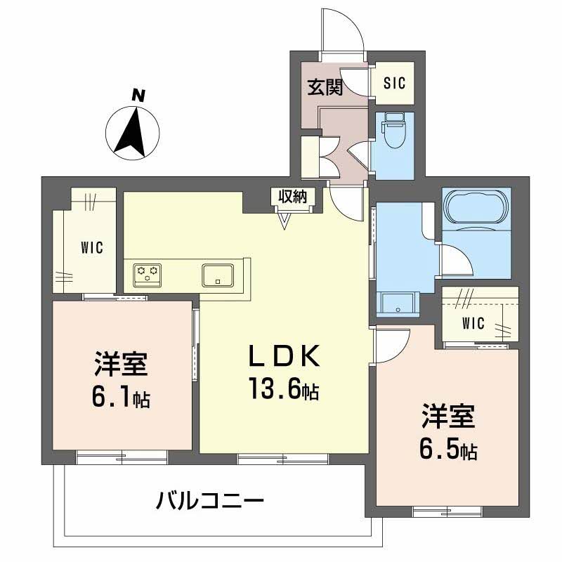 シャーメゾンフェレザの間取り