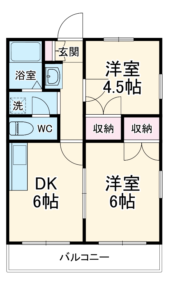 レオパレスドミールA館の間取り