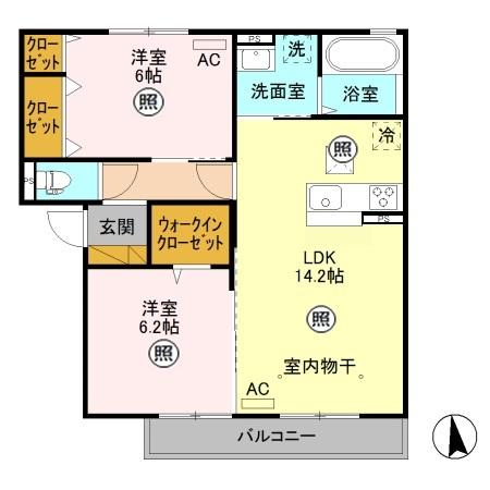 リオ グラシア Bの間取り