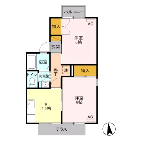 セジュール千木良 Bの間取り