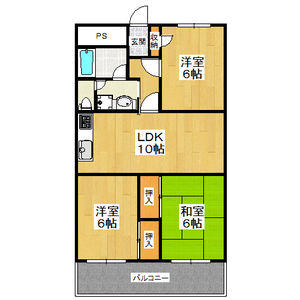 第2マンション寺直の間取り