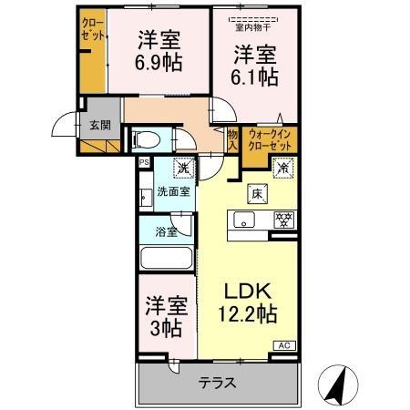 リシェスみのり台 B棟の間取り
